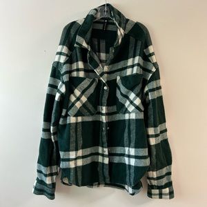Zara green plaid oversized button up